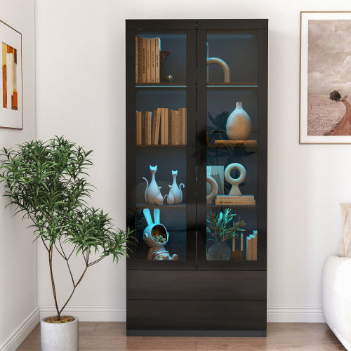 Storage Cabinet With Glass Doors