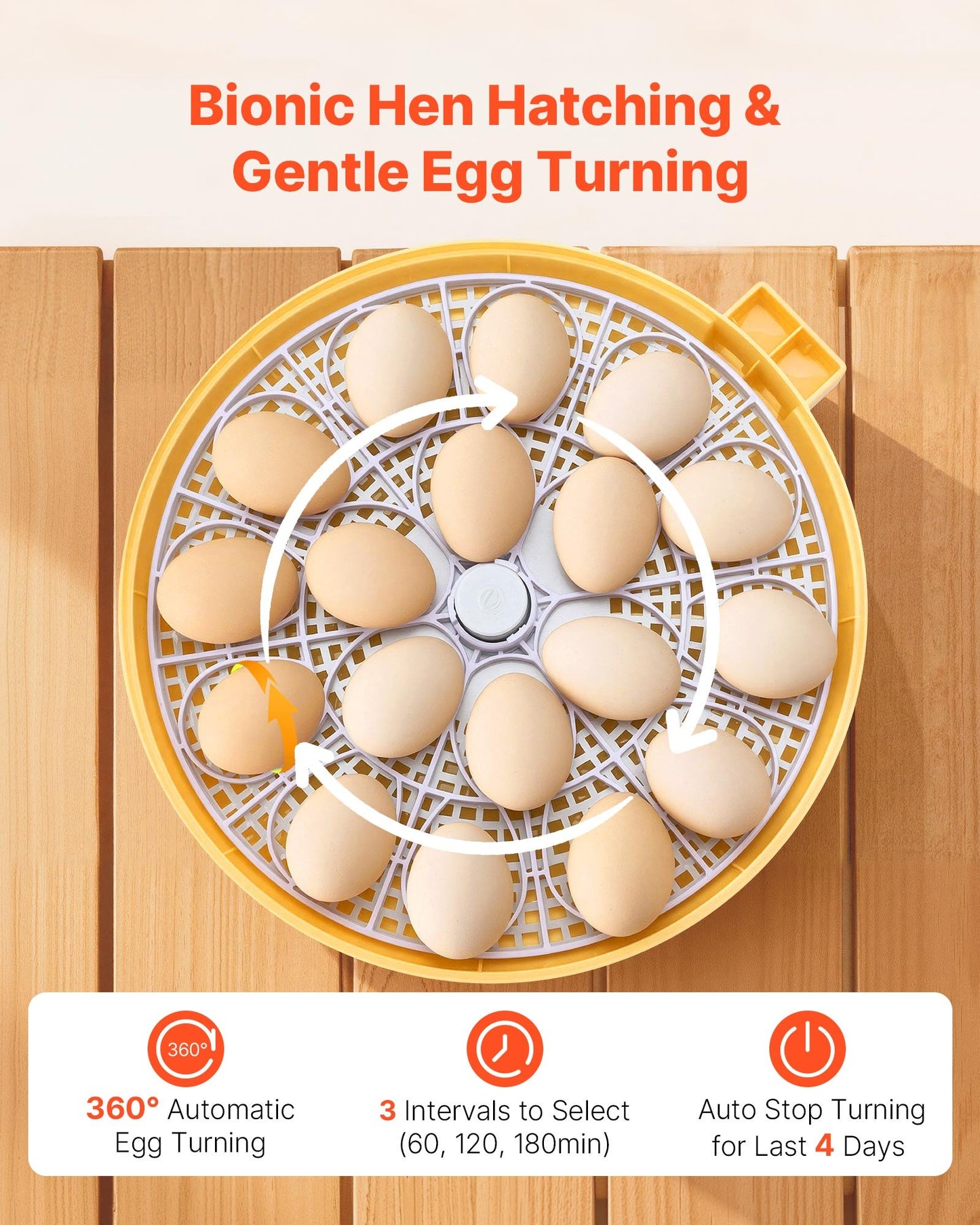 18 Egg Incubator, Automatic Egg Turner With LED Candler, Temperature & Humidity Control,