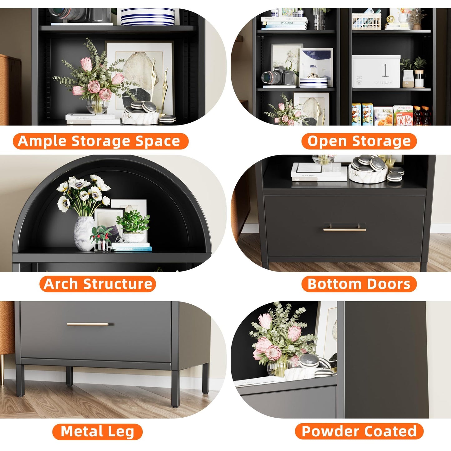 Metal Arched Bookshelf