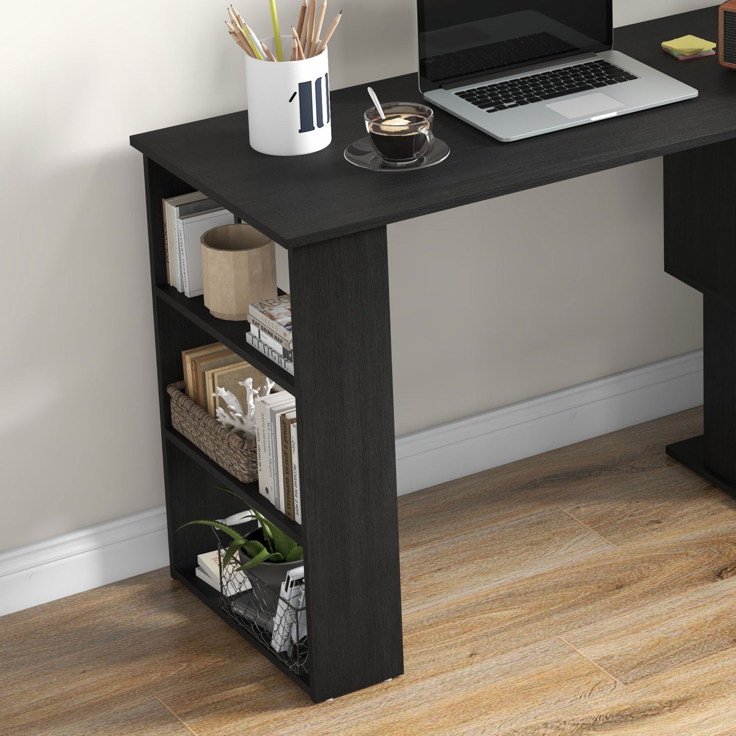 Black L-Shaped Desk