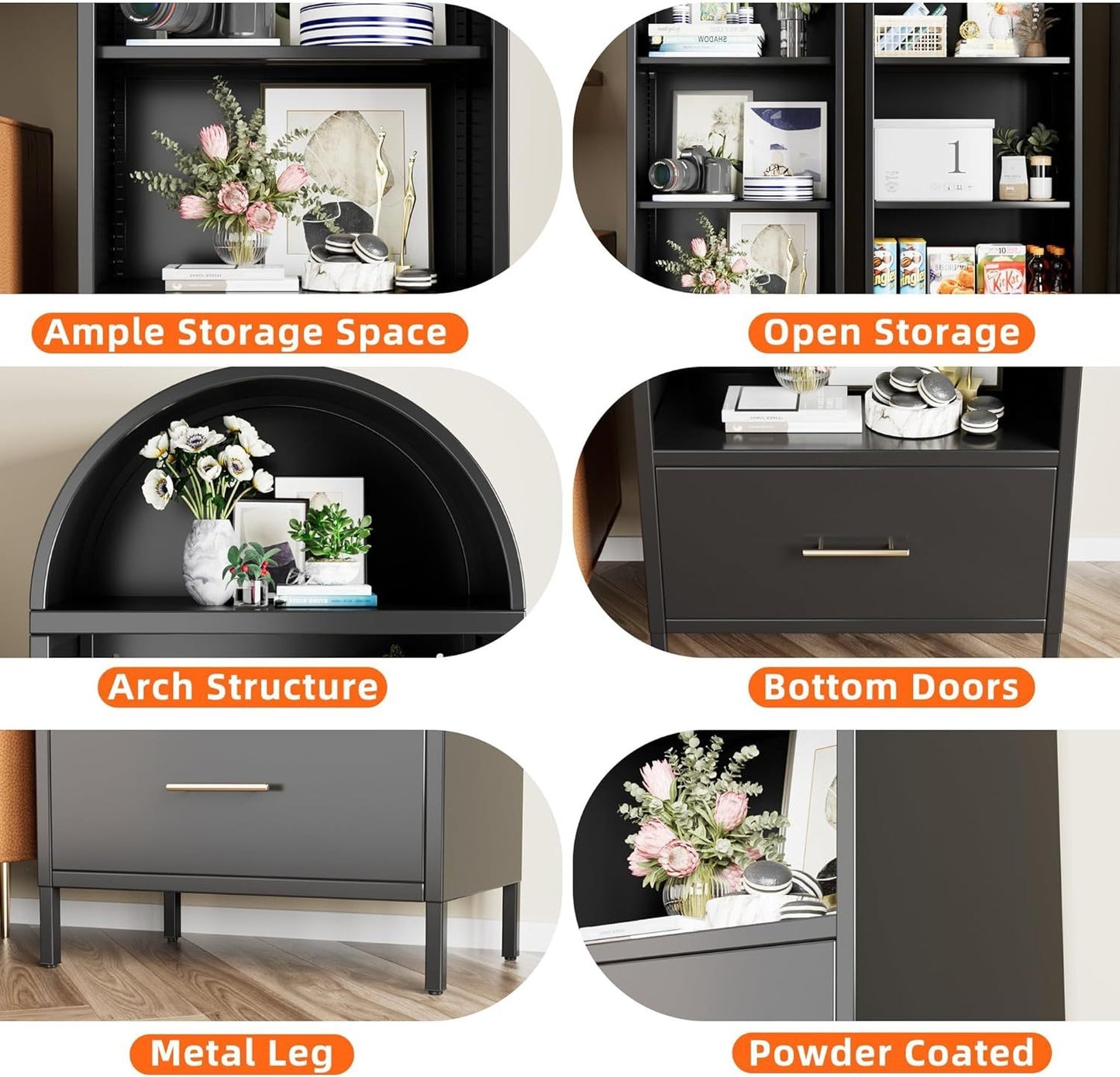 Metal Arched Bookshelf