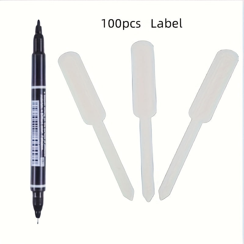 100 garden plant labels with marking pens - suitable for outdoor gardening and lawn care
