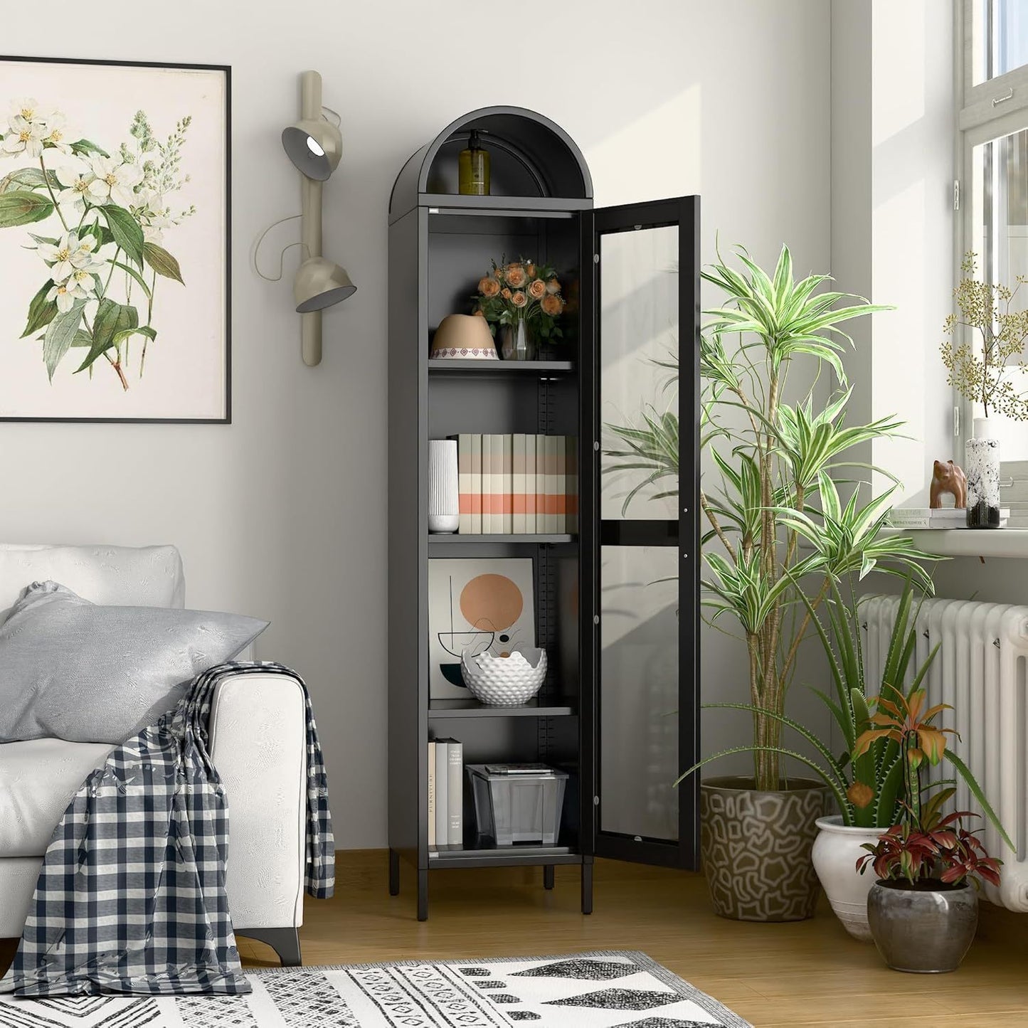 Tall Metal Arched Cabinet