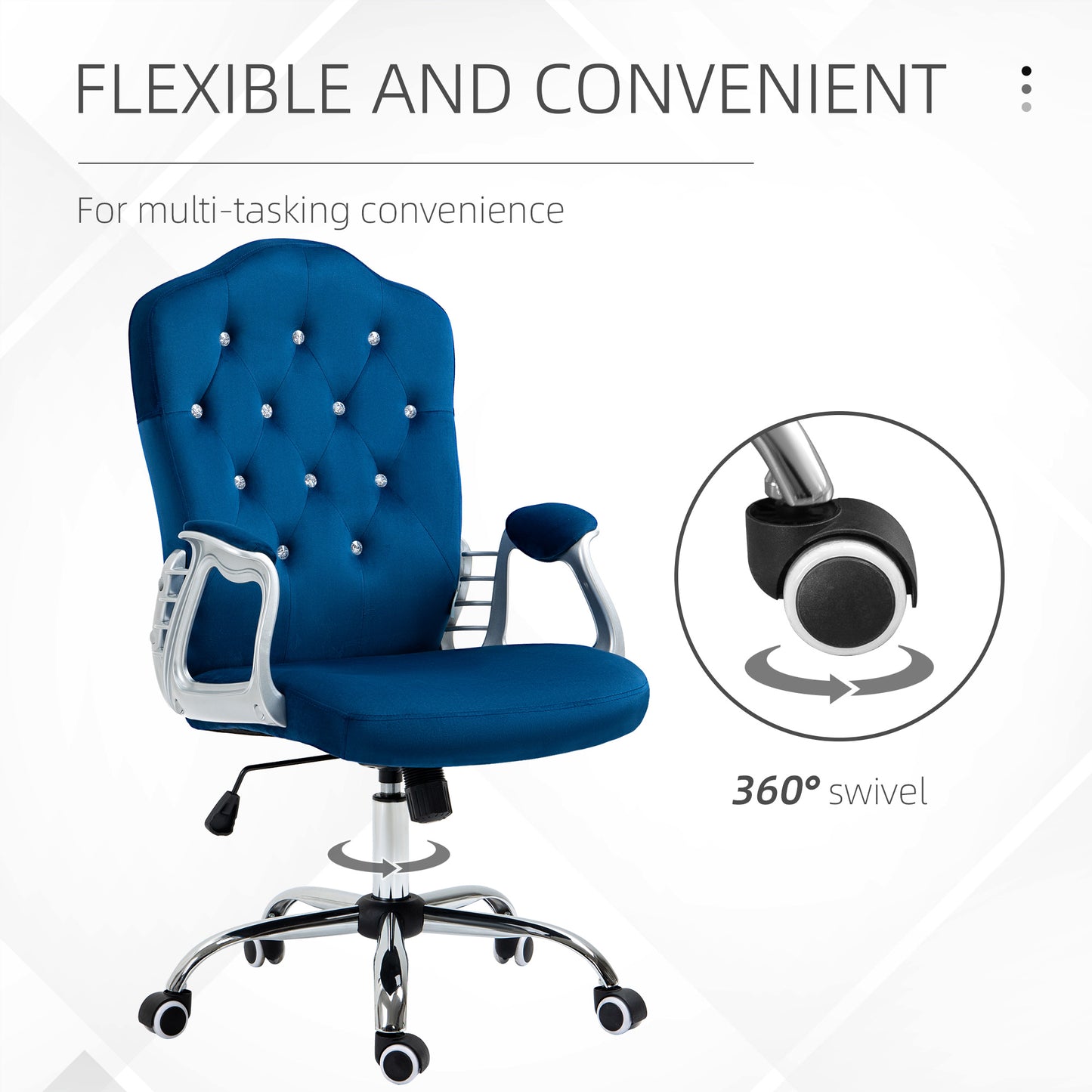 Velvet Office Chair Desk Chair with 360 Degree Swivel