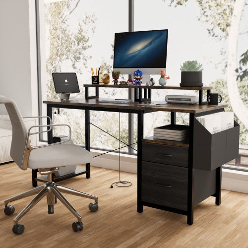Computer Desk With Drawer And Power Outlets