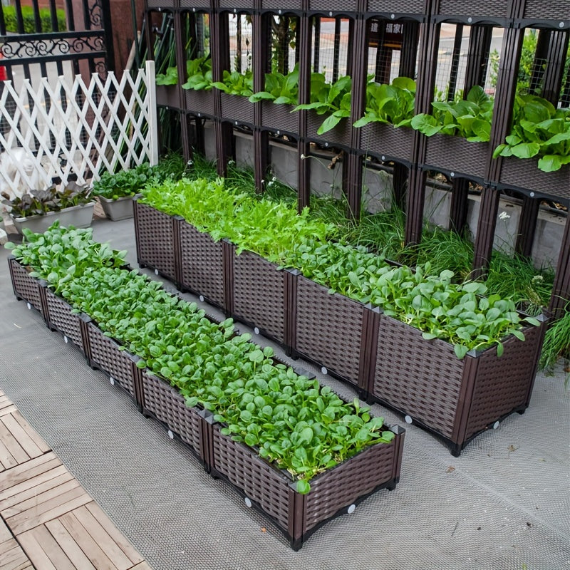 Extra-Large 16X16 Inch Rectangular Plastic Planter - Ideal For Vegetable Gardening