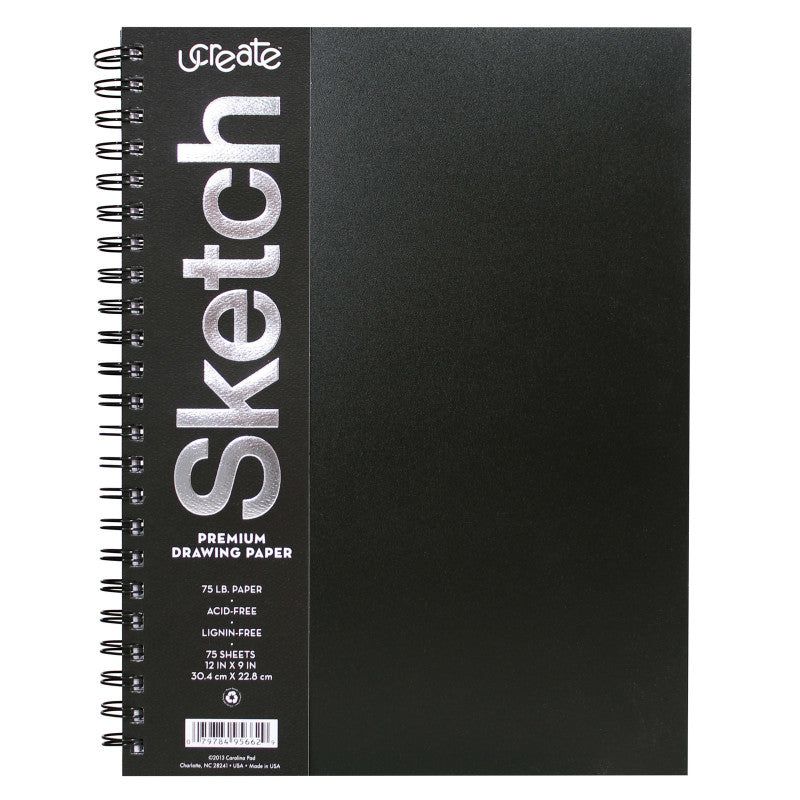 POLY COVER SKETCH BOOK HEAVYWEIGHT 12IN X 9IN 75 SHEETS