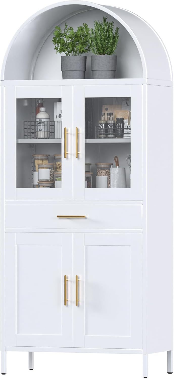 Tall Metal Arched Display Cabinet