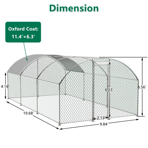 Large Chicken Coop Metal Track With Waterproof And UV Cover