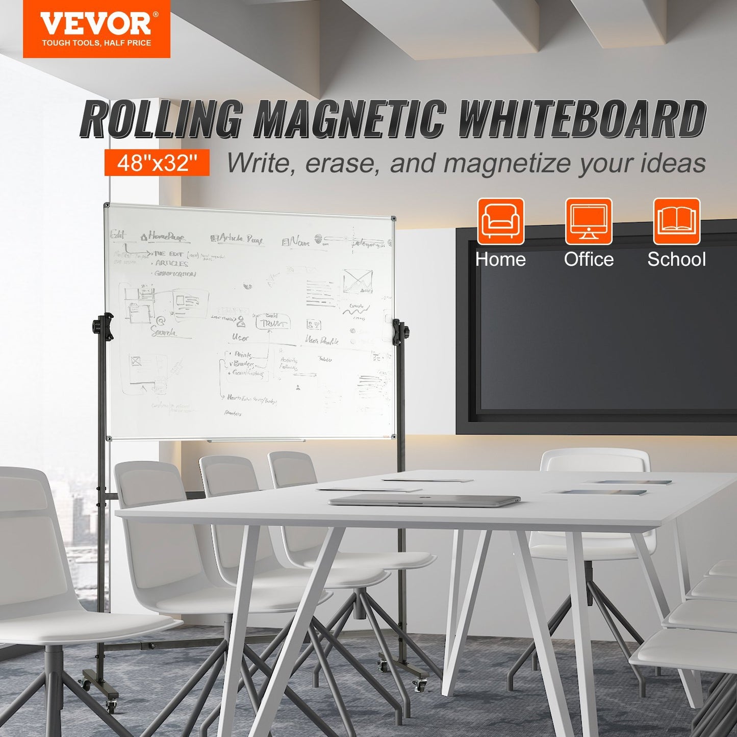 VEVOR Rolling Whiteboard