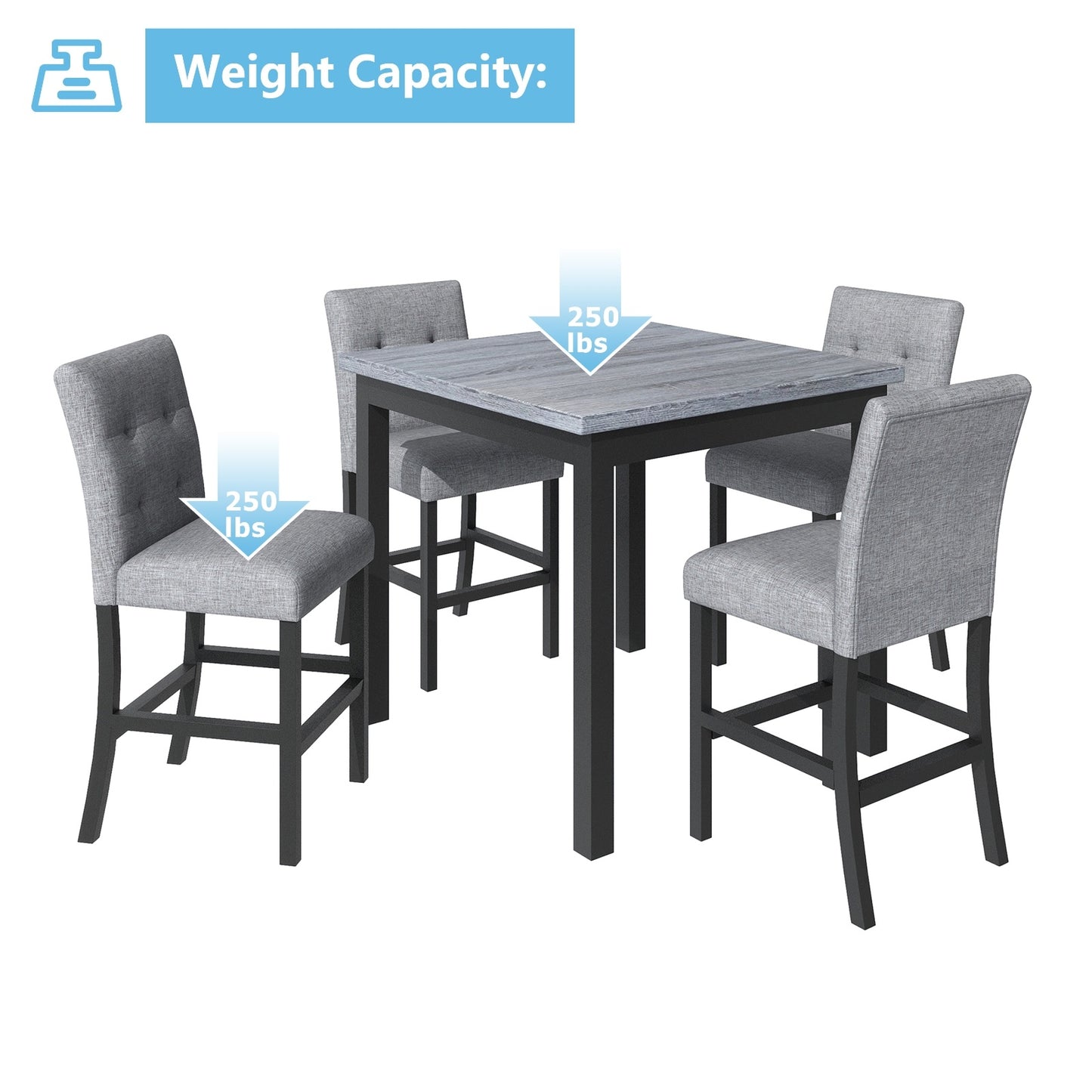5-Piece Counter Height Table Set