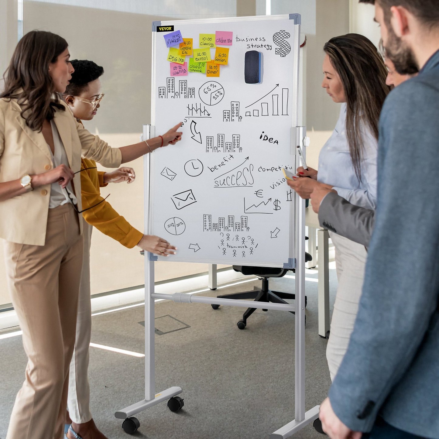 Mobile Magnetic Whiteboard, 36 X 24