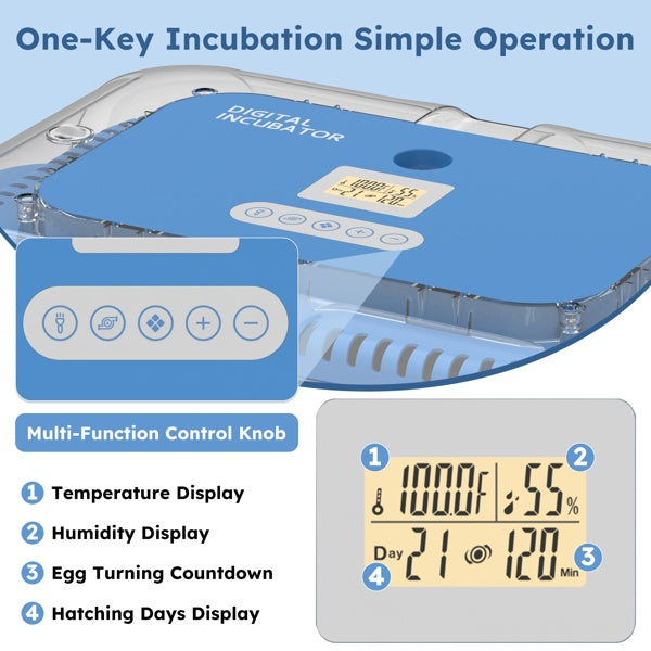 70 Egg Incubator With Automatic Turning & Humidity Control