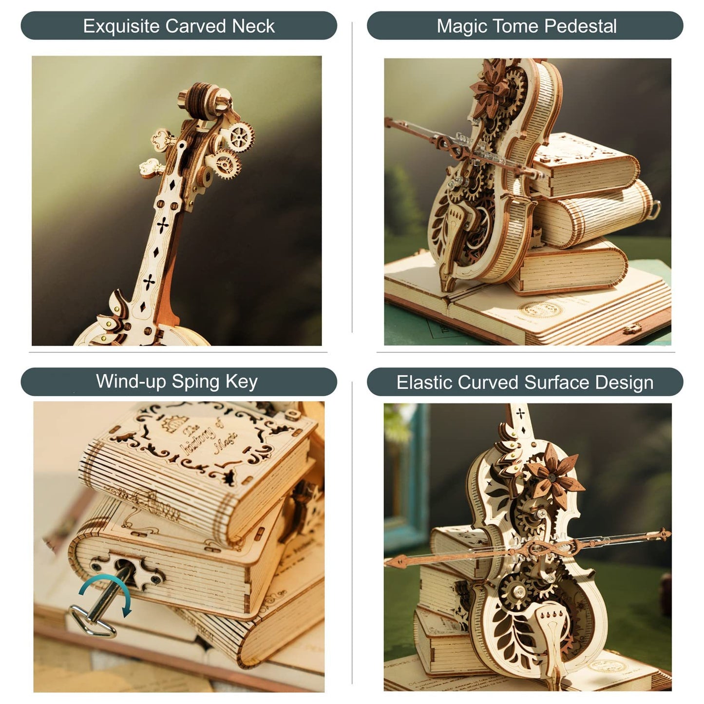 Robotime ROKR Magic Cello Mechanical Music Box