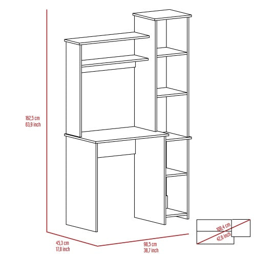 Simple Desk, Five Shelves