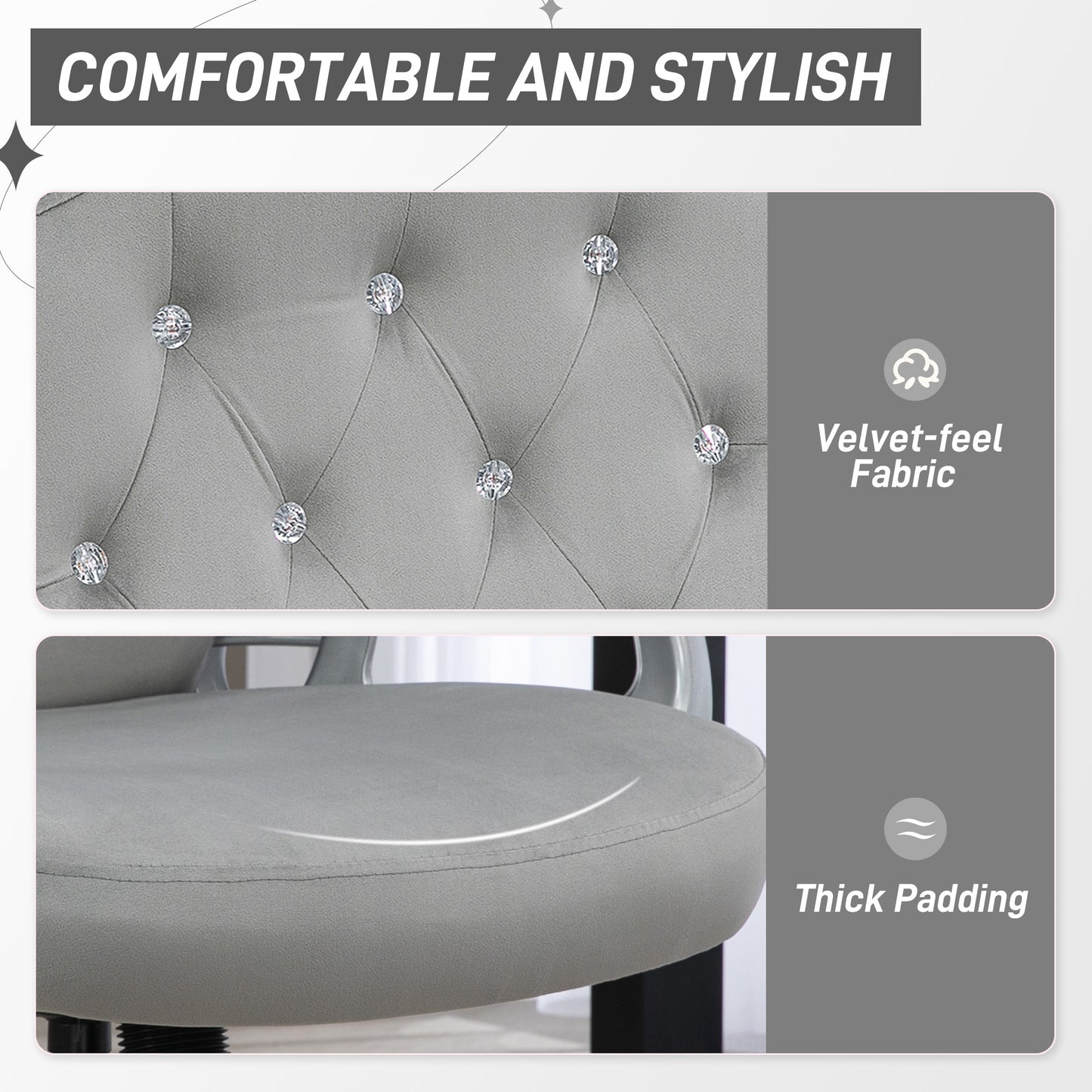 Velvet Office Chair Desk Chair with 360 Degree Swivel