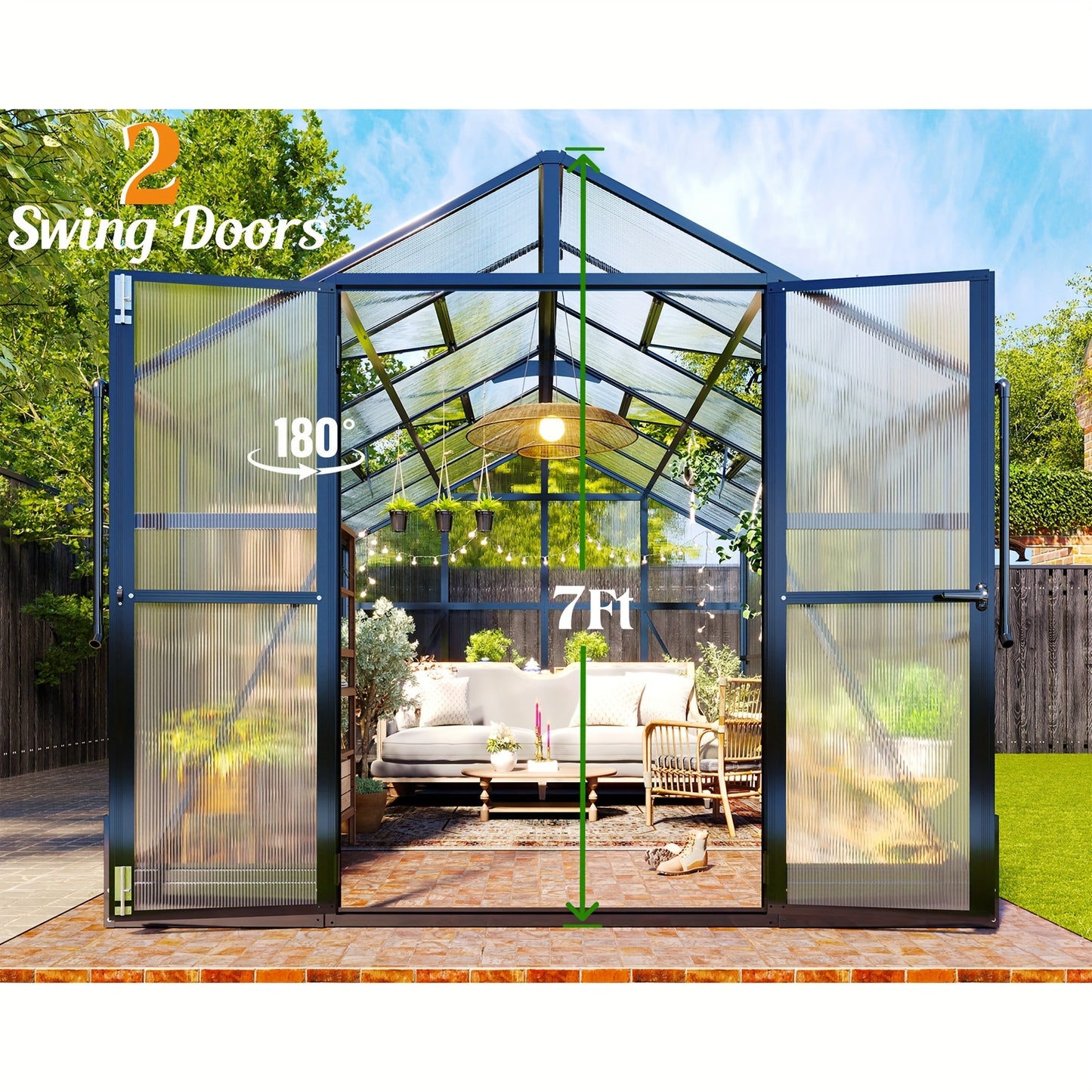 Premium 8x18ft Polycarbonate Greenhouse