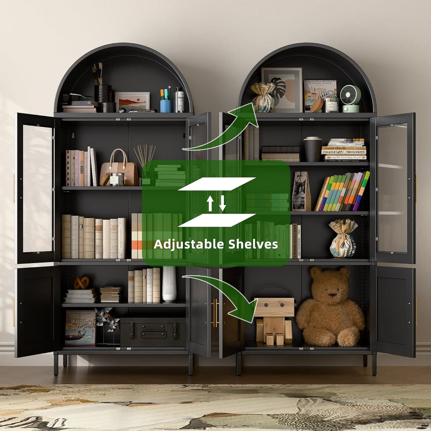 Black Arched Bookcase