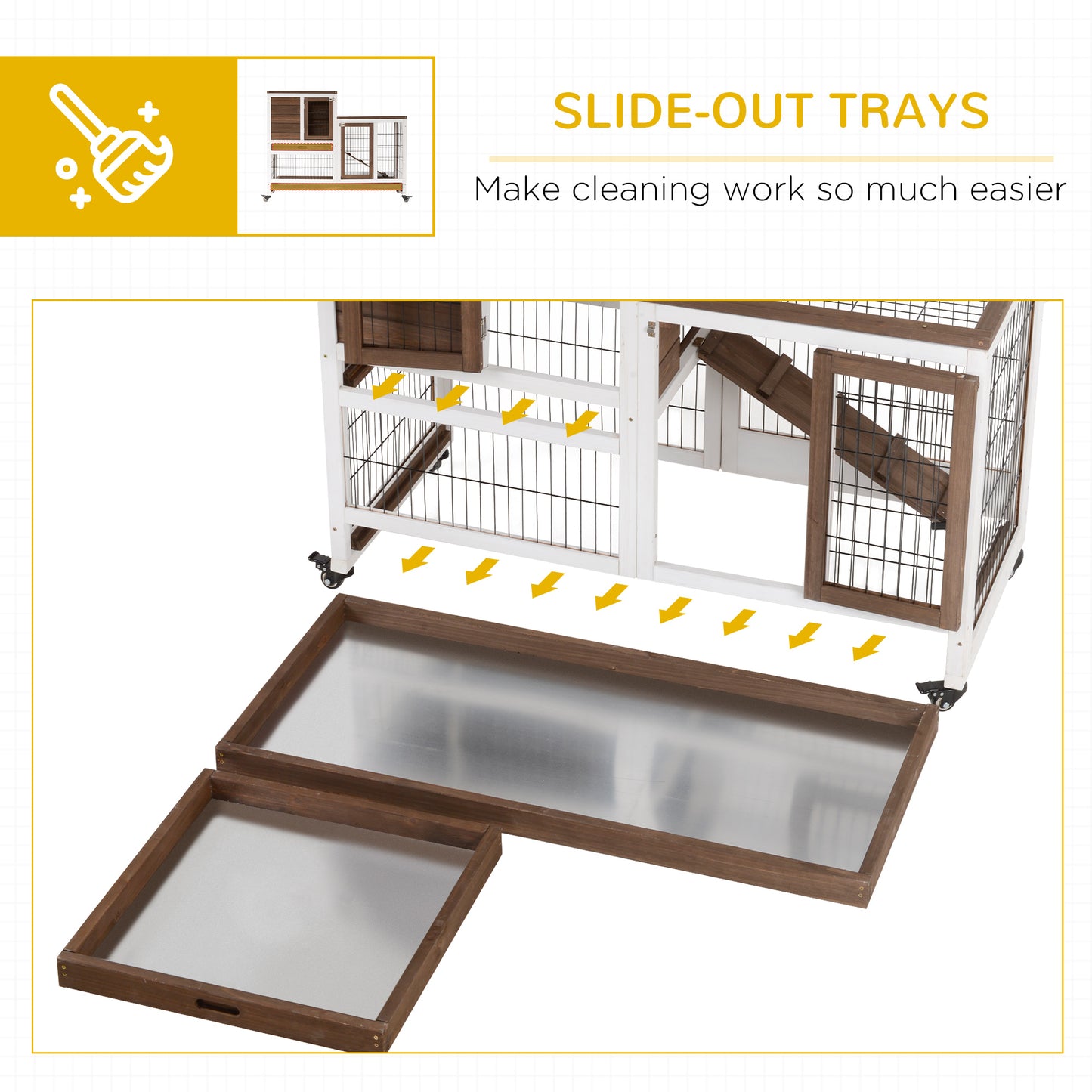 Wooden Rabbit Hutch Elevated