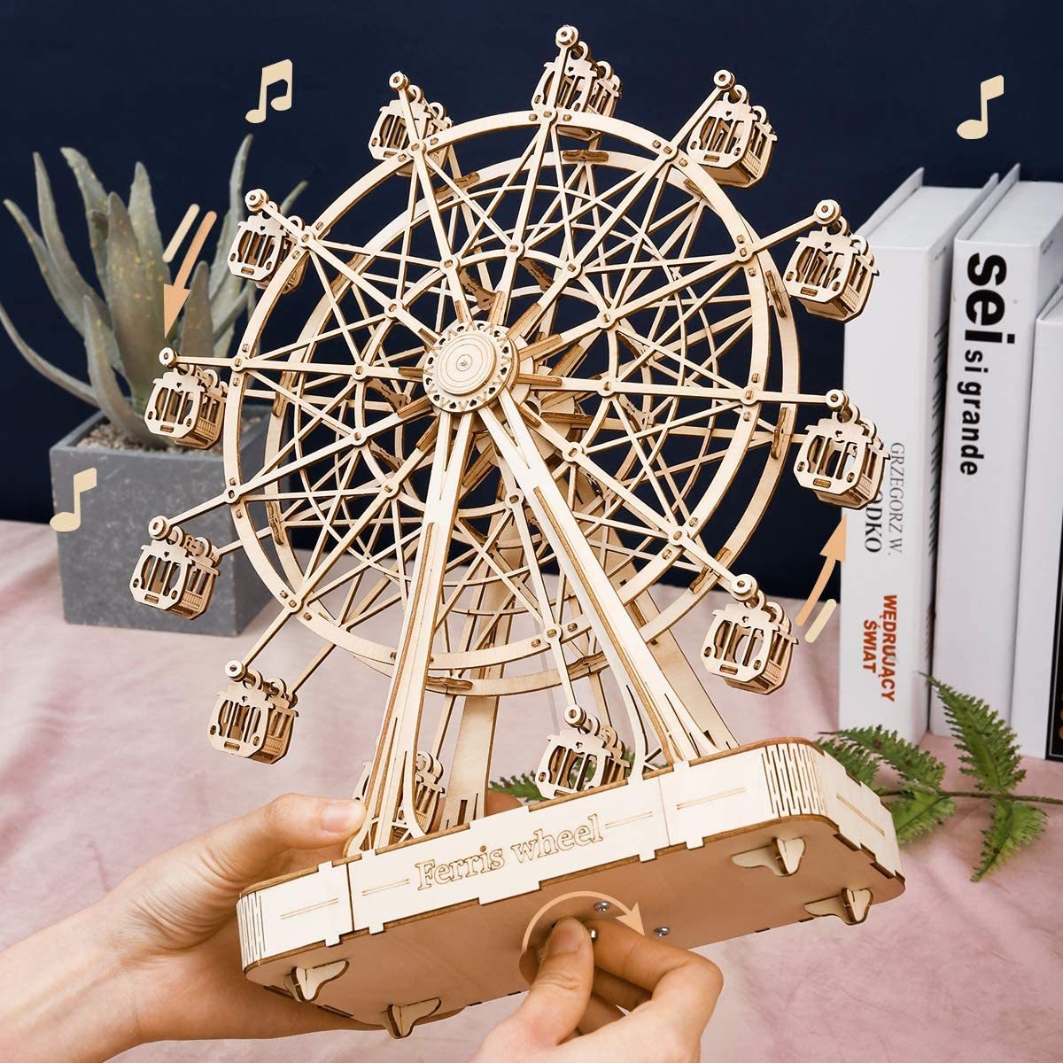 Robotime DIY Wooden Rotatable Ferris Wheel