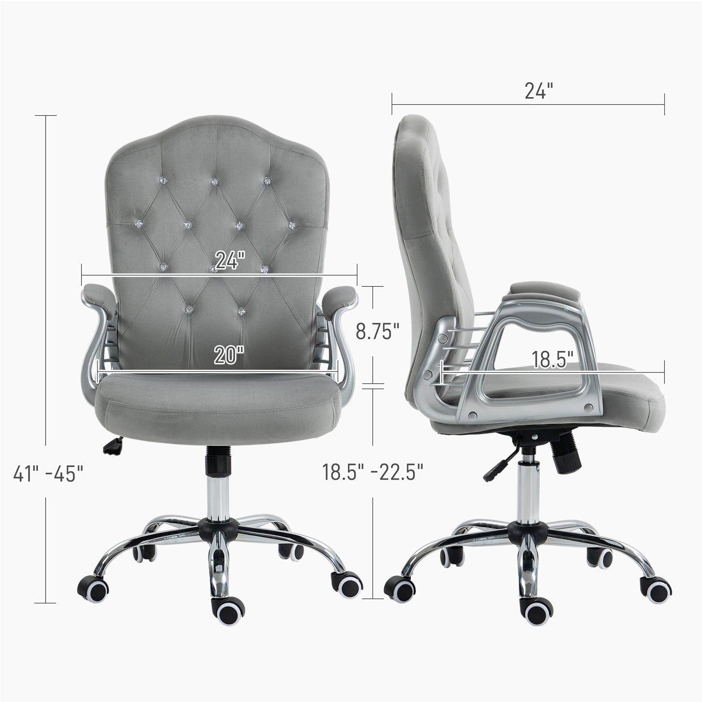 Velvet Office Chair Desk Chair with 360 Degree Swivel