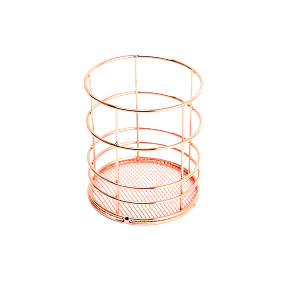 rose gold square round pen holder sundry desktop