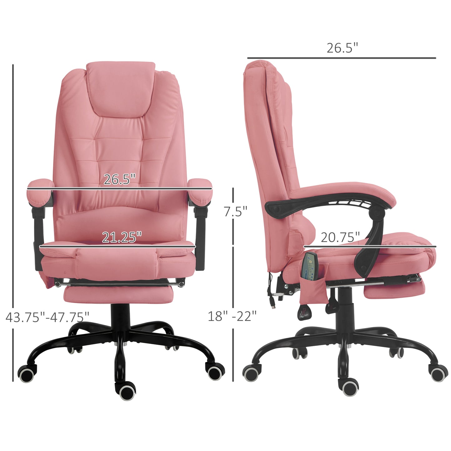 7-Point Vibrating Massage Office Chair High Back