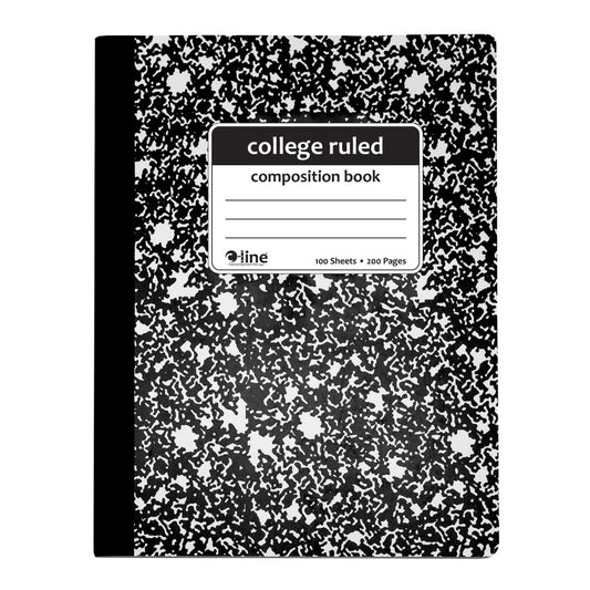 COMP NOTEBOOK 100 PAGE COLLEGE RULED BLACK MARBLE