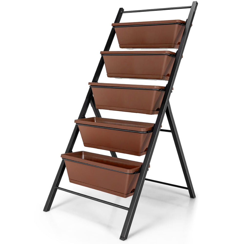 5-tier Vertical Garden Planter Box Elevated Raised Bed With 5 Container