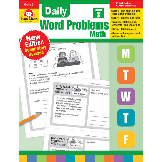 DAILY WORD PROBLEMS MATH GRADE 3 BOOK