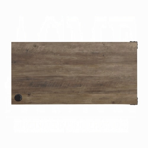 Rustic Oak Writing Desk With Sliding Barn Door