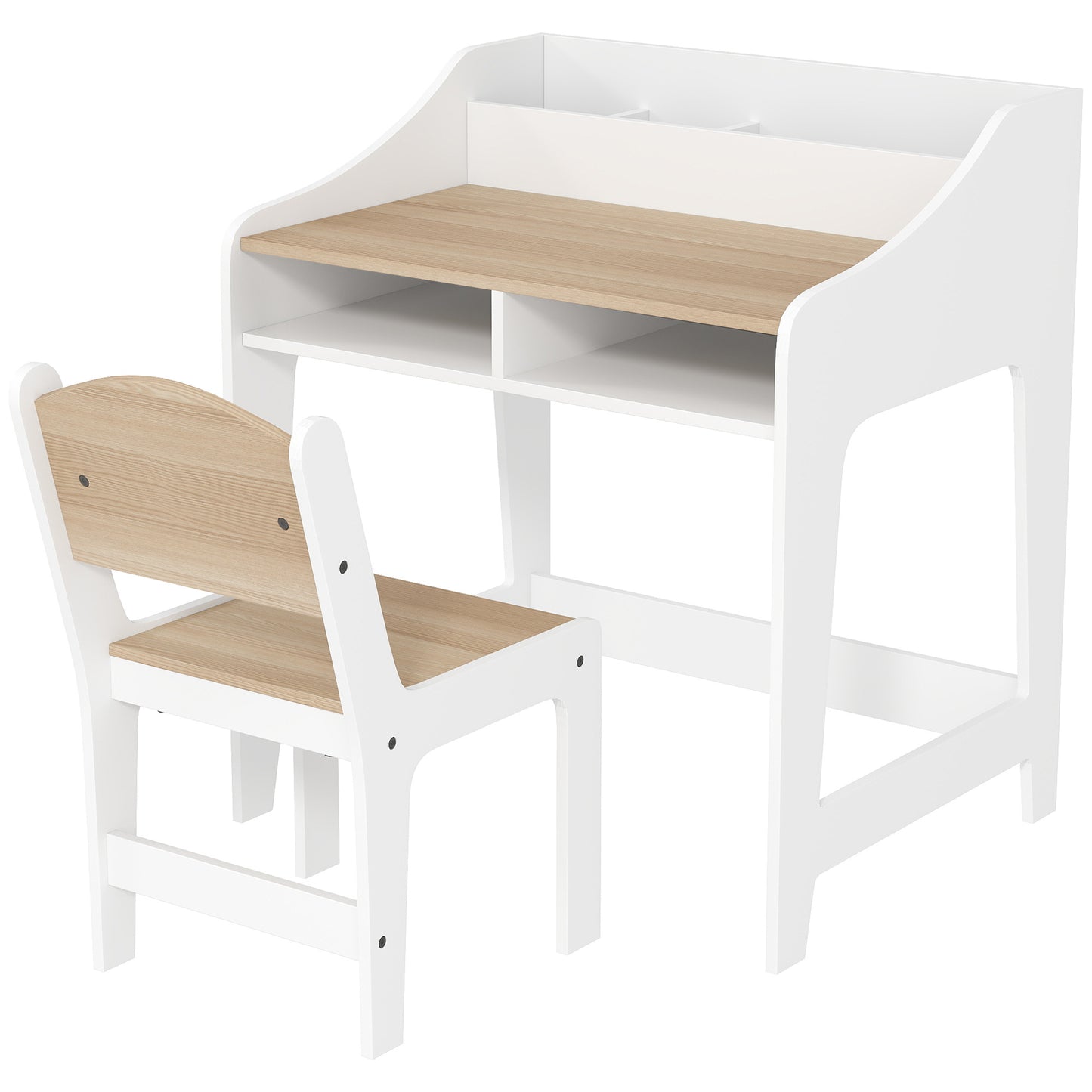 Small Desk & Chair Set With Storage & Shelves