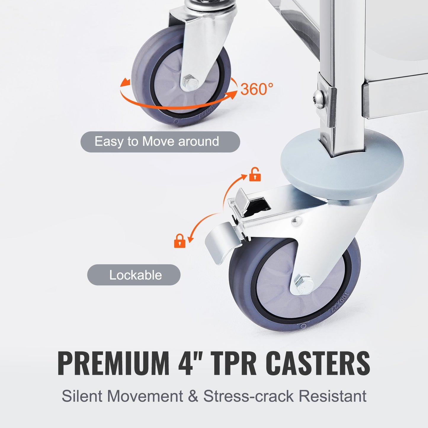 Stainless Steel Practical Laboratory Storage Cart