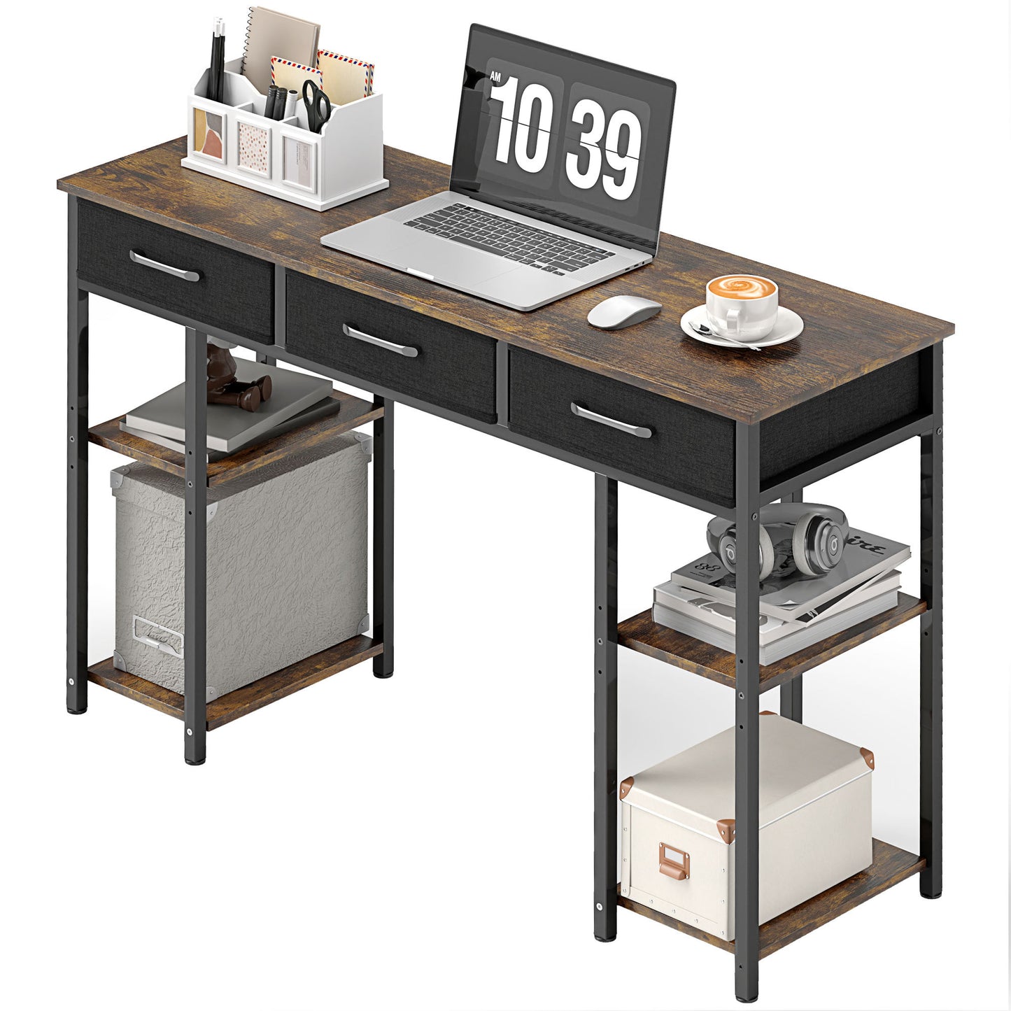 Desk With Adjustable Shelves