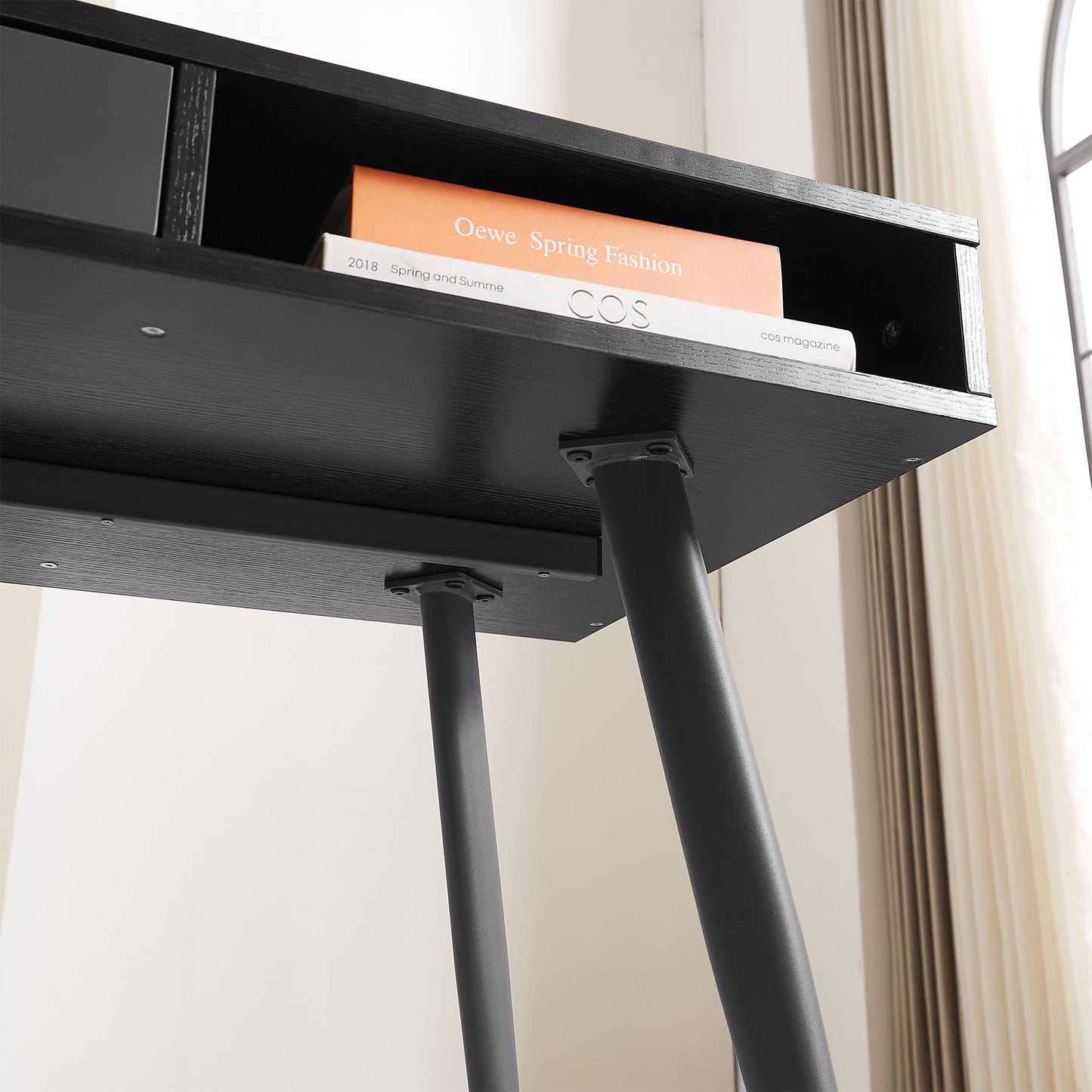 Mid Century Desk With USB Ports And Power Outlet