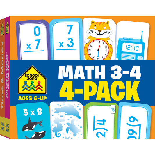 MATH 3-4 FLASH CARDS 4 PK