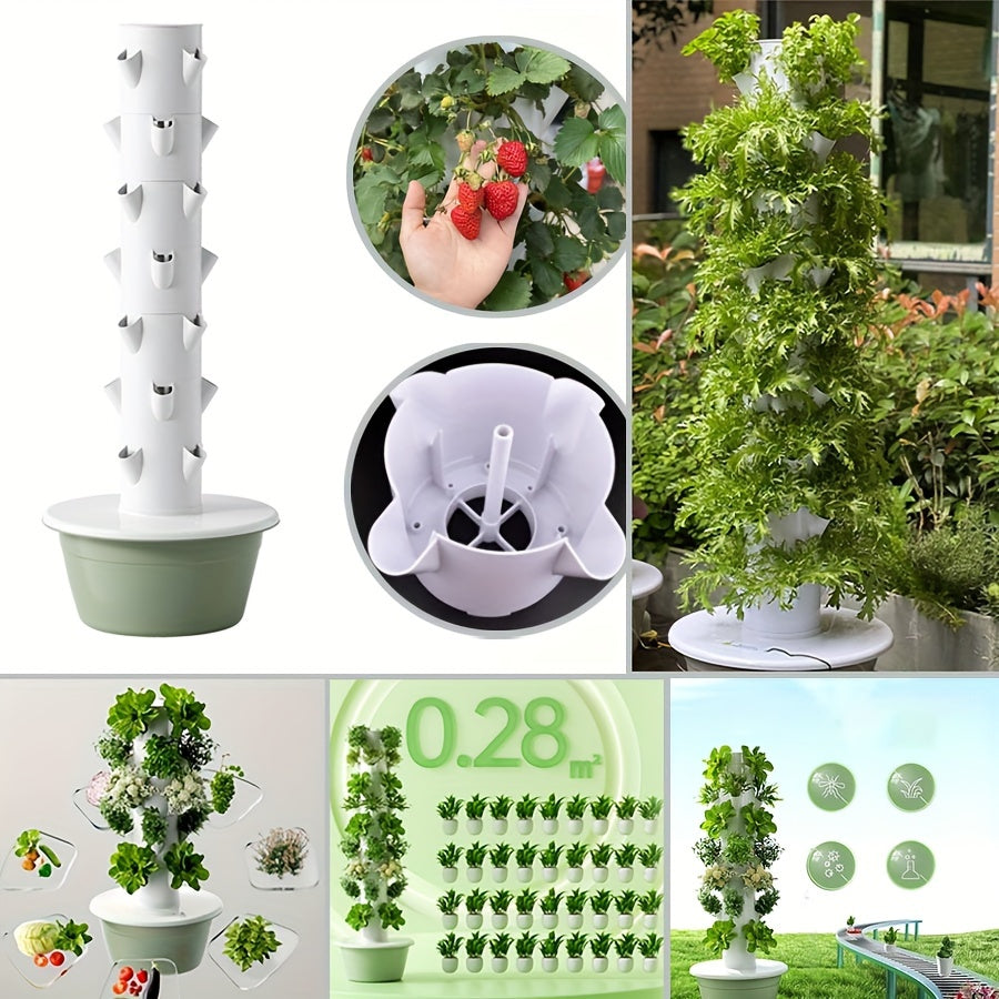 Versatile Multi-Layer Strawberry & Vegetable Grow Tower Indoor/Outdoor Hydroponic Planter