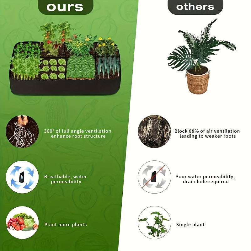 1 Pack, Garden Bed, 128 Gallon 8 Grids Plant Grow Bags