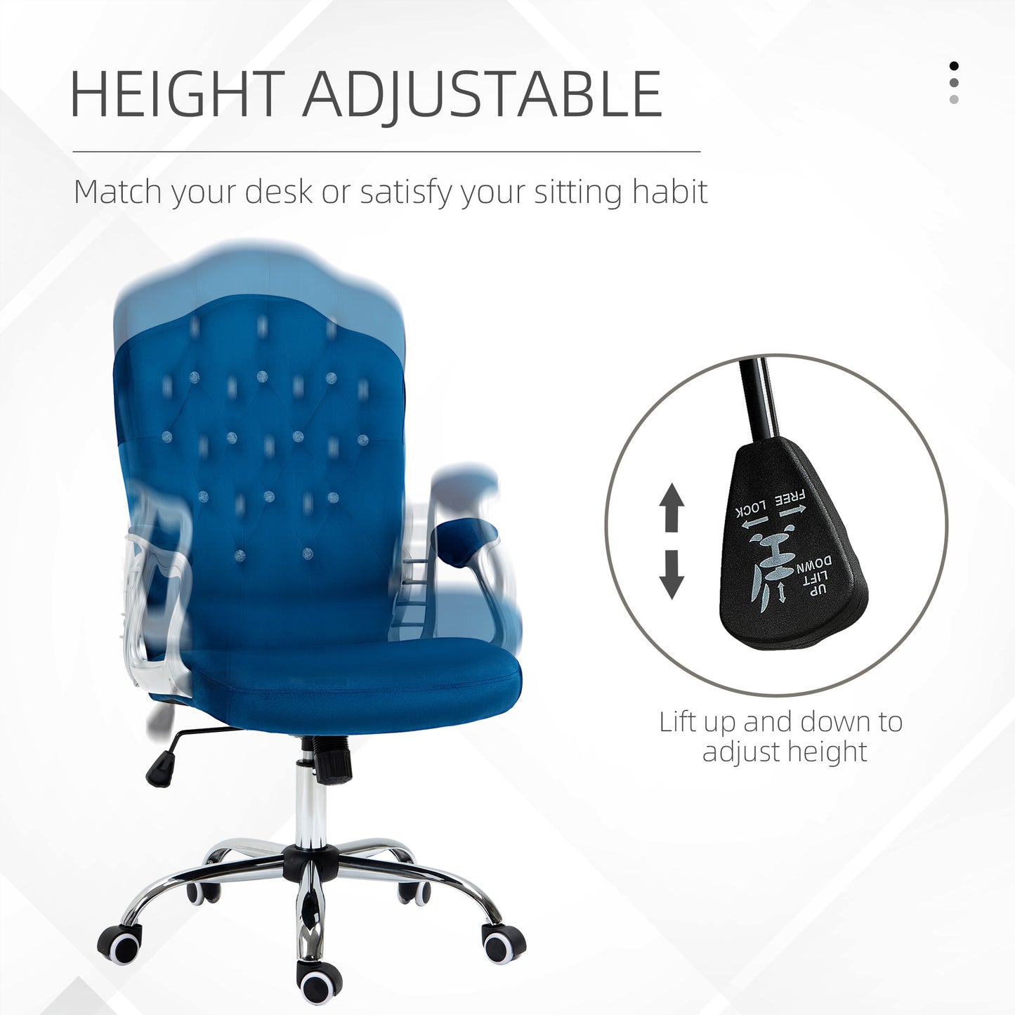 Velvet Office Chair Desk Chair with 360 Degree Swivel