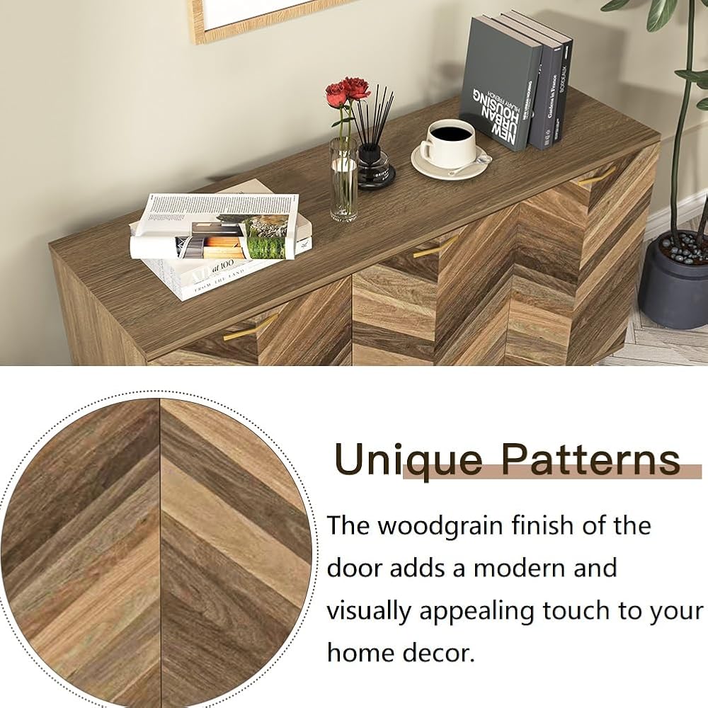 Sideboard Buffet Cabinet,Modern Storage Cabinet With 3 Door