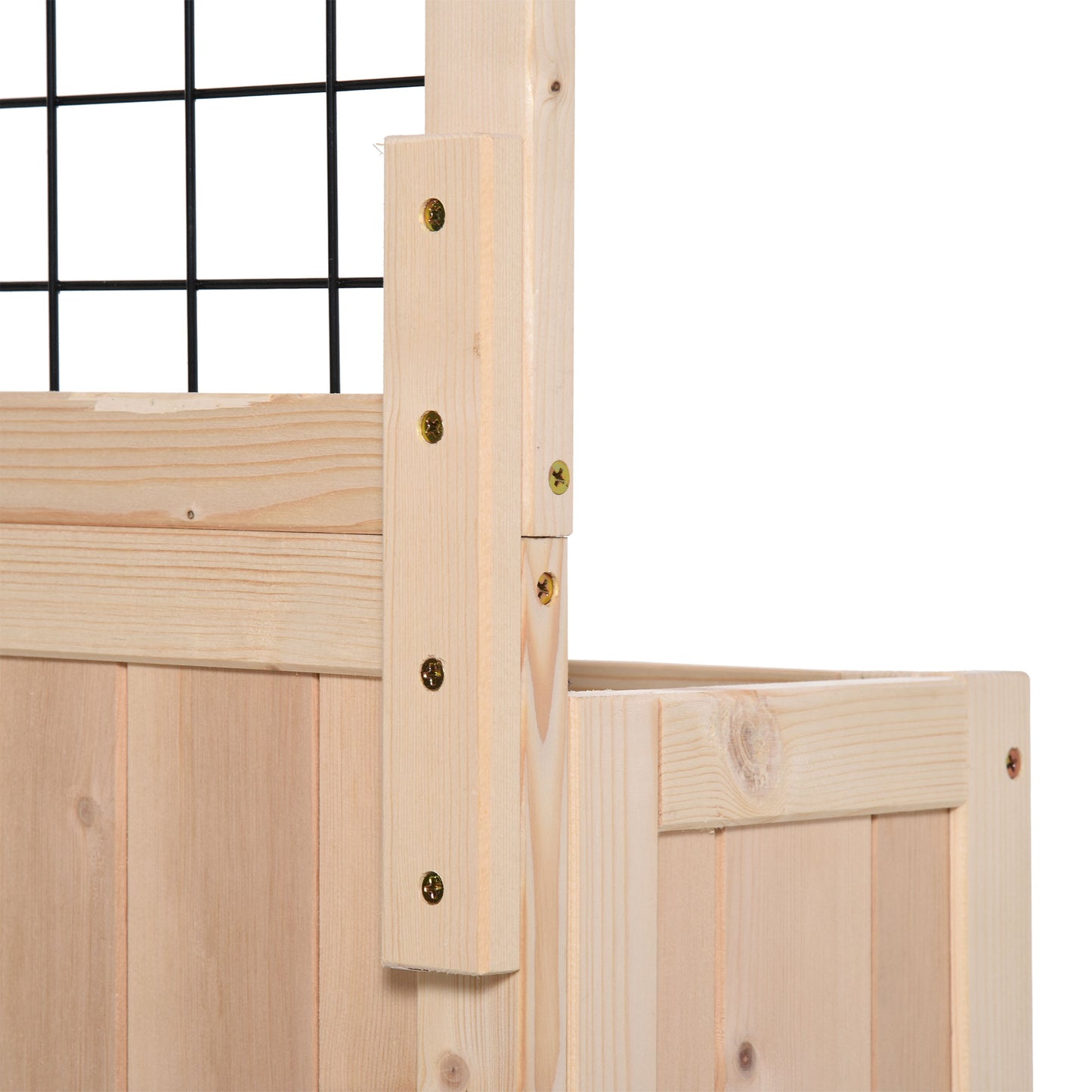 3-Tiers Raised Garden Bed with Trellis, 53" H Vertical Planter Box with Wheels & Back Storage Area