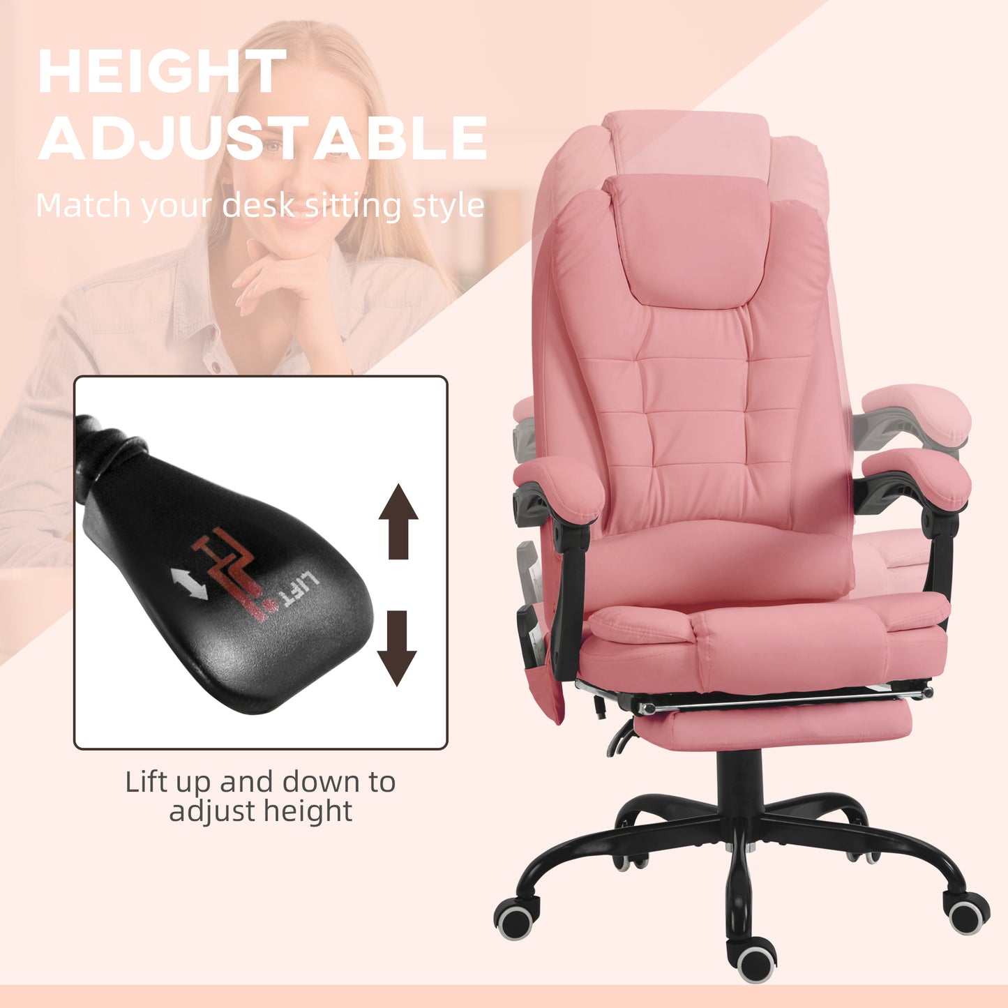 7-Point Vibrating Massage Office Chair High Back