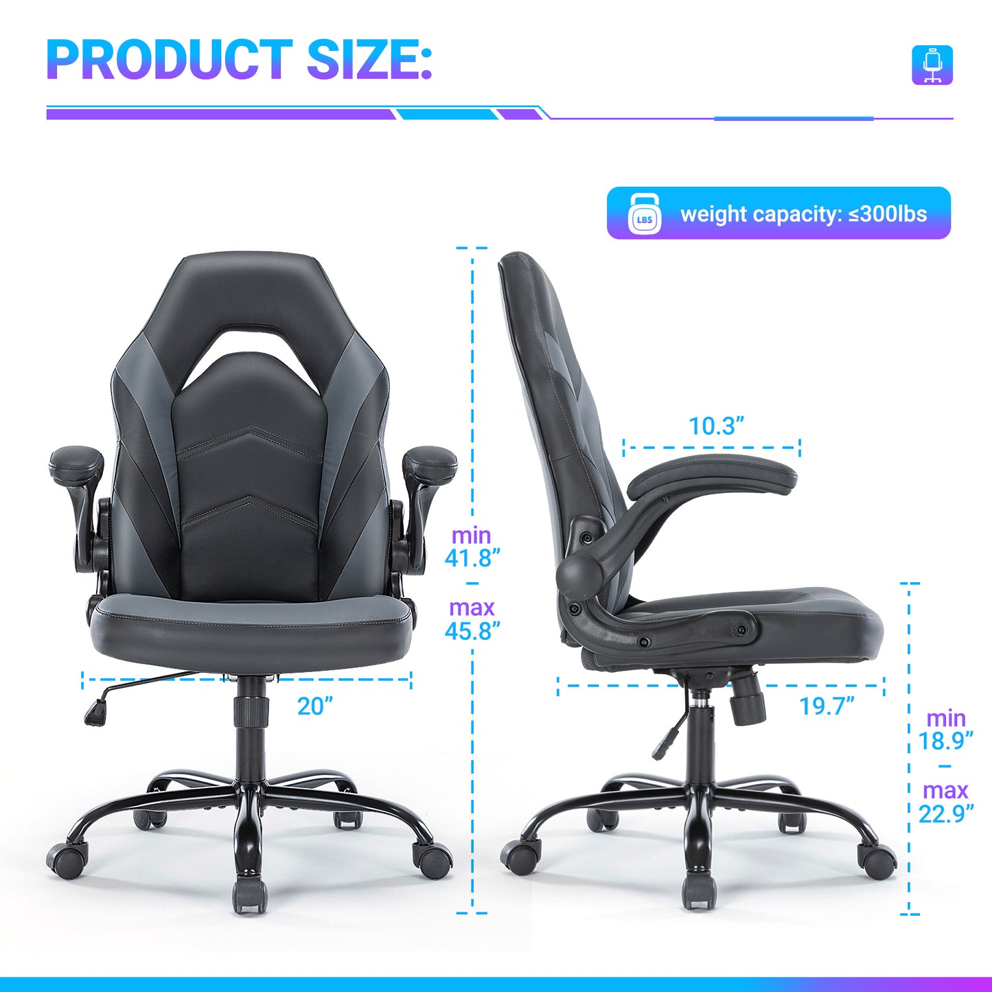 Swivel Computer Gaming Chair With Lumbar Support
