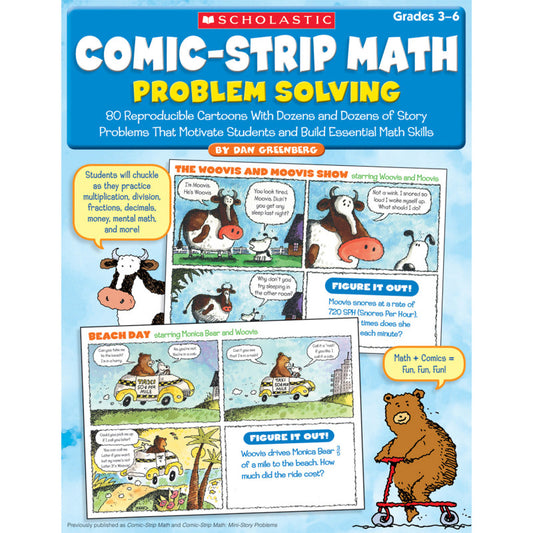 COMIC STRIP MATH PROBLEM SOLVING GR 3-6 BOOK