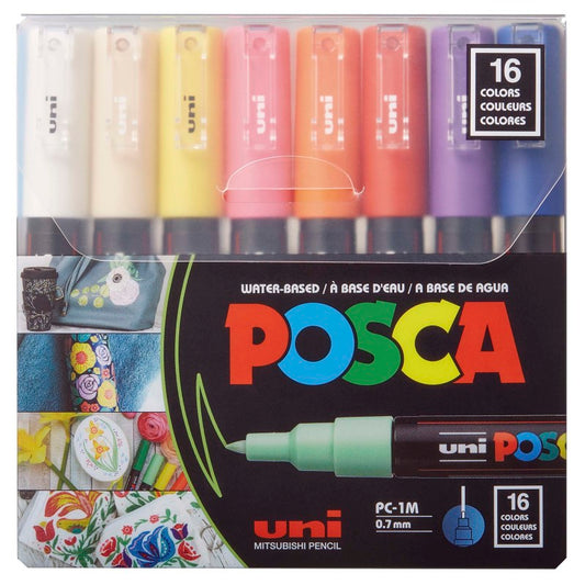 PC-1M PAINT MARKERS 16/ST ASST 0.7MM EXTRA FINE TIP