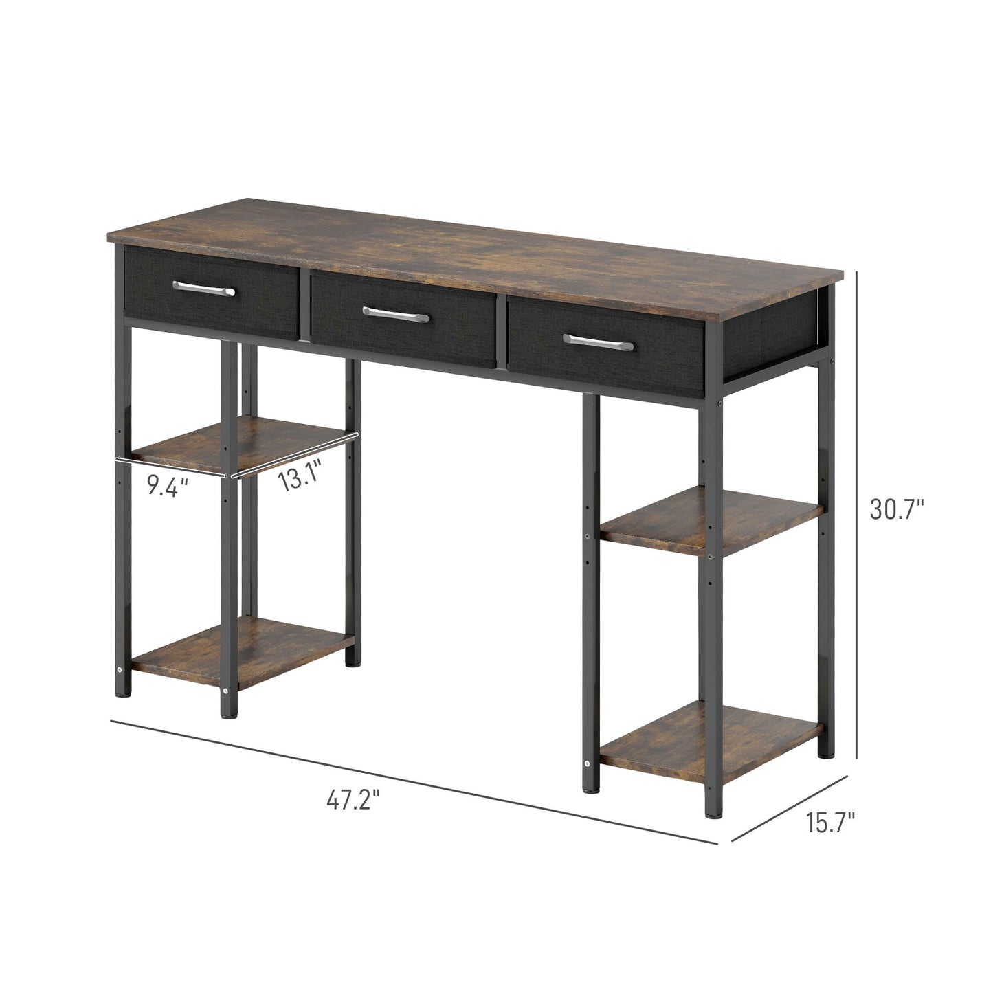 Desk With Adjustable Shelves
