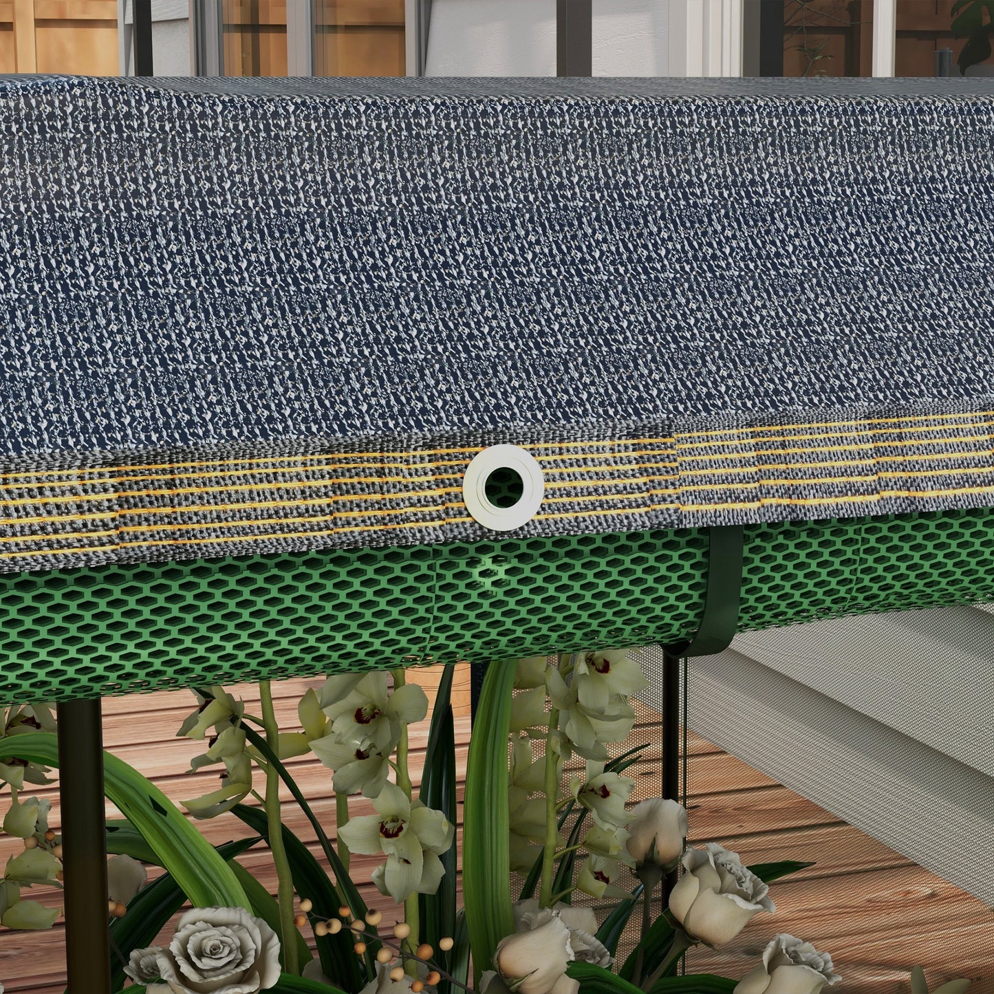 Galvanized Steel Planter Box with Crop Cage and Shade Cloth, Raised Garden Bed