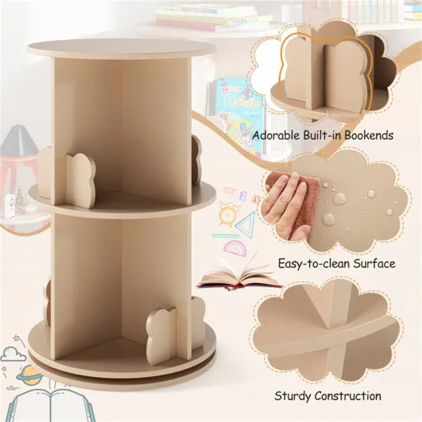 2-Tier Kids Rotating Bookshelf