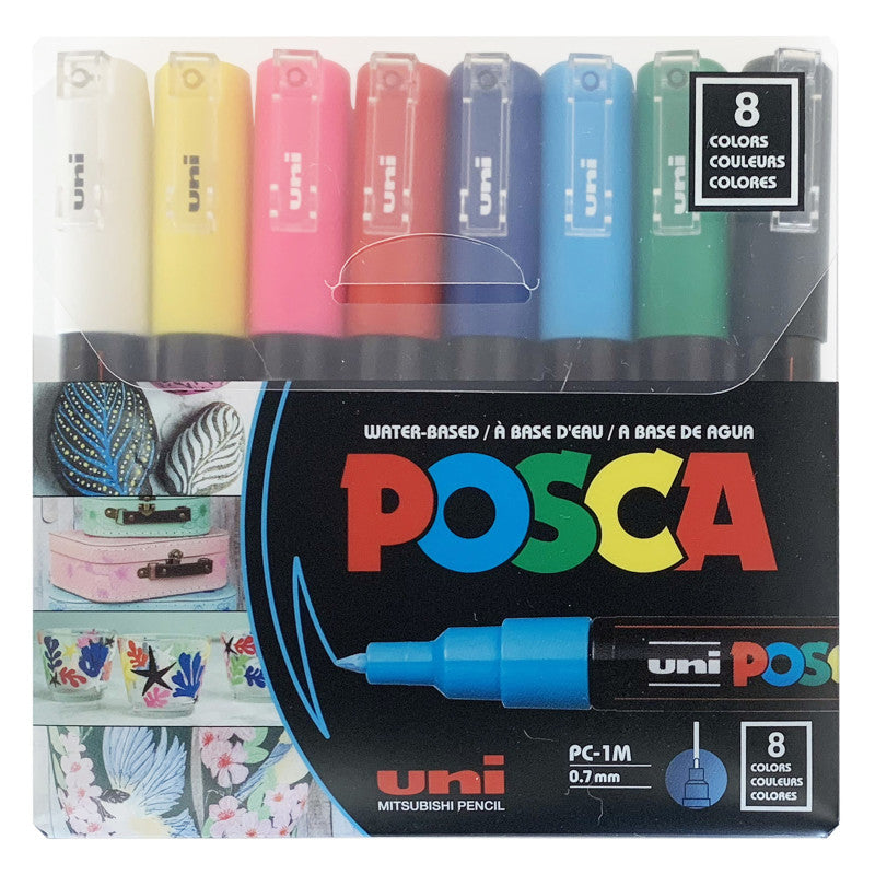 PC-1M PAINT MARKERS 8/ST ASST 0.7MM EXTRA FINE TIP