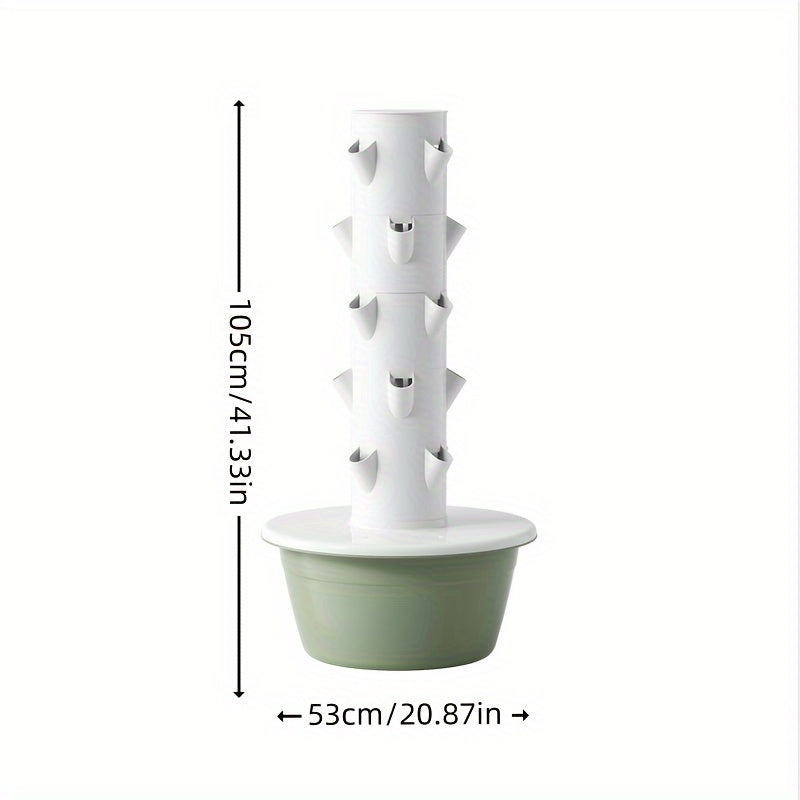Versatile Multi-Layer Strawberry & Vegetable Grow Tower Indoor/Outdoor Hydroponic Planter